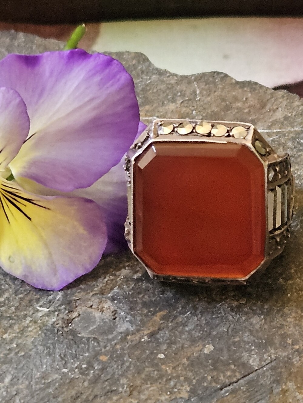 Vintage Carnelian Sterling Silver Germany Made Ring